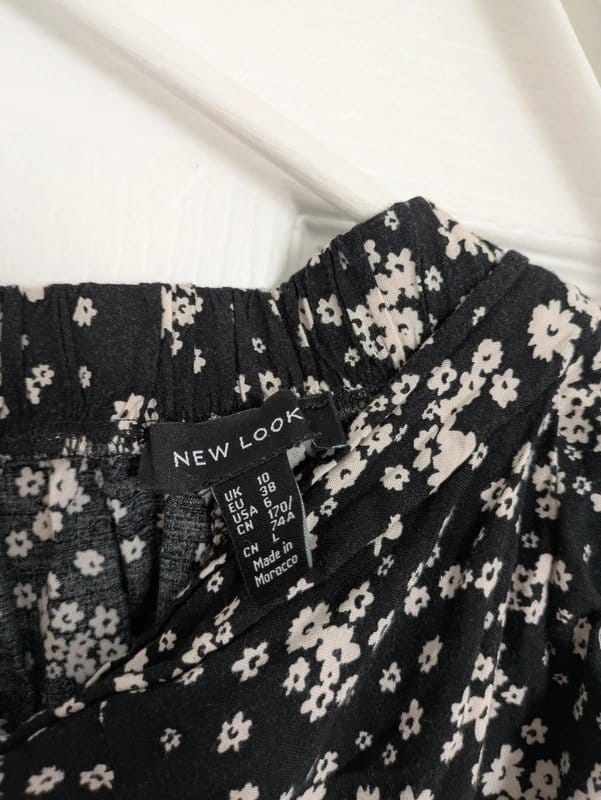 New Look Black Floral Print Trousers