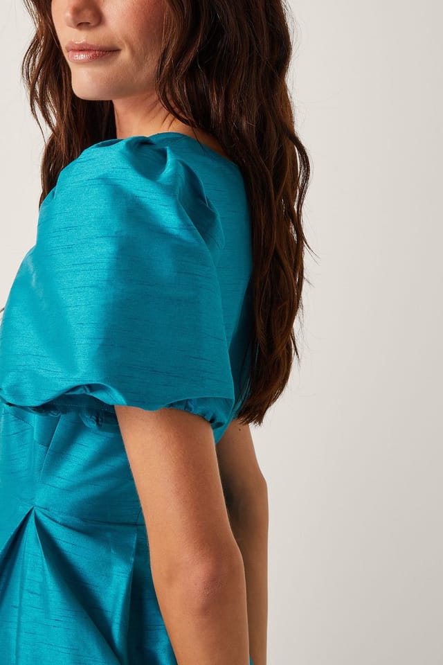 Monsoon Monsoon Women's Sandra Puff Sleeve Midi Dress Teal - 3