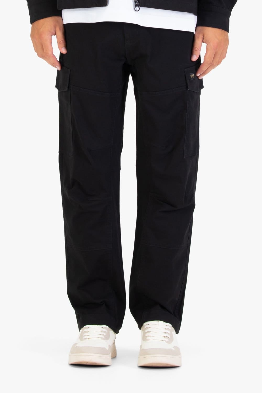 Luke 1977 Men's Relaxed Panama Cargo Trouser in Black