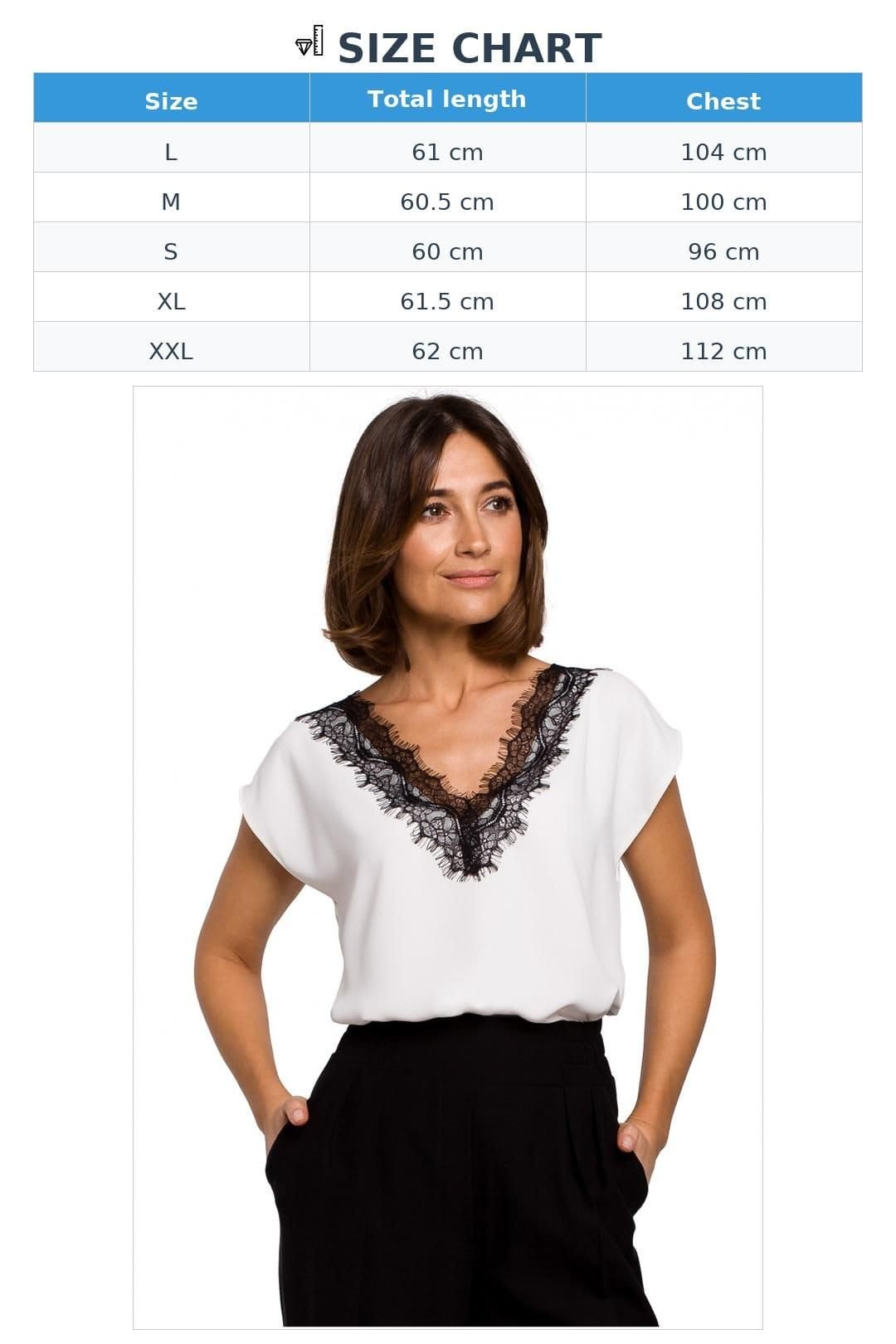 Love Lace Love Lace Women's Smooth Sleeveless Blouse with Lace Trim in White - 4