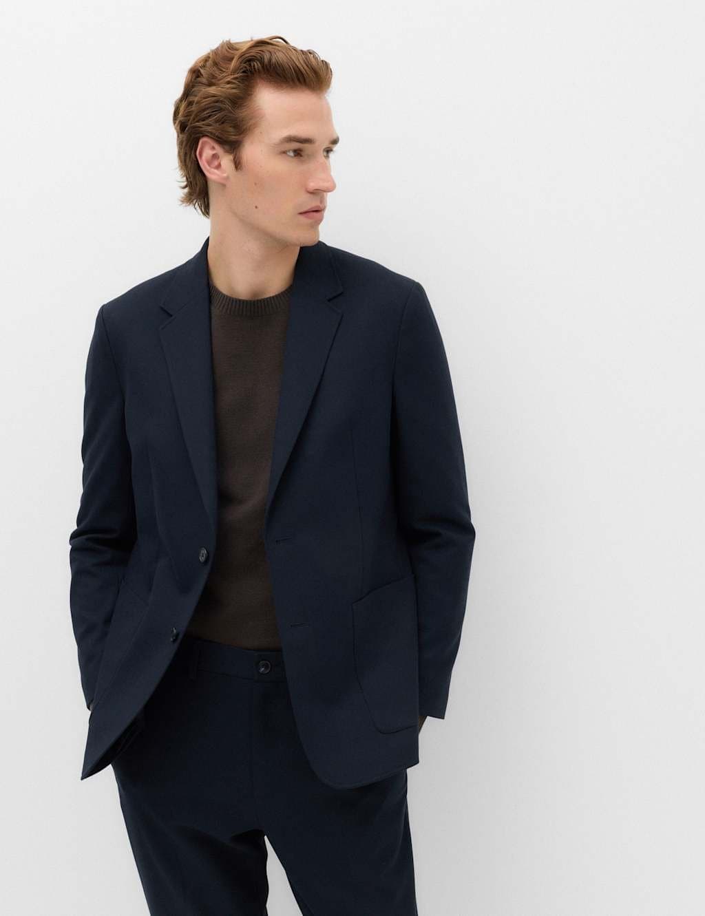 Marks & Spencer M&S Textured Blazer Navy