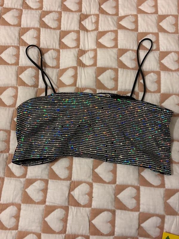 Bershka Bershka sequin strappy crop top