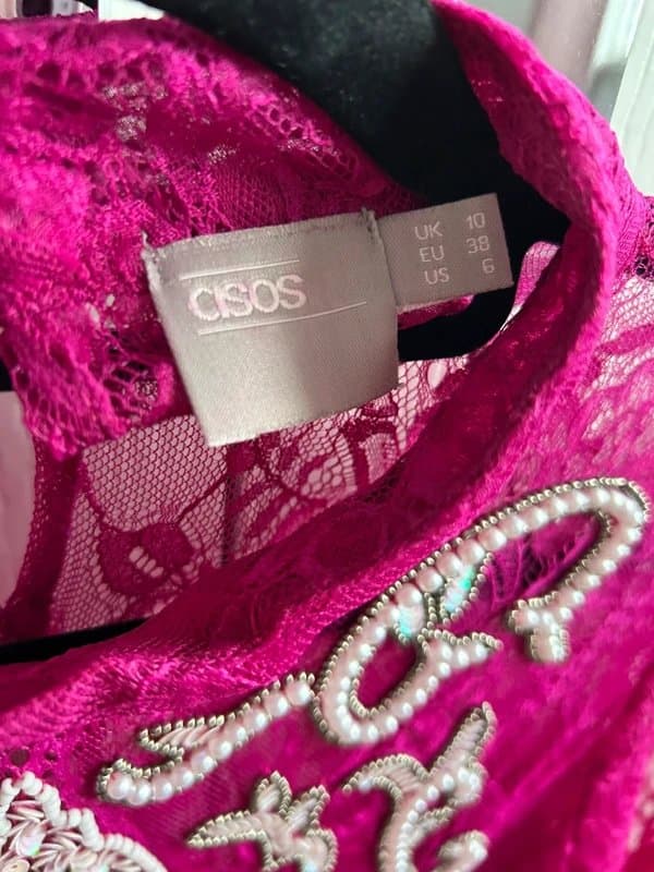 ASOS ASOS embellished sequin purple lace top size 10