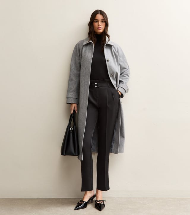 New Look Women's Black Belted Paperbag Waist Trousers New Look - 3