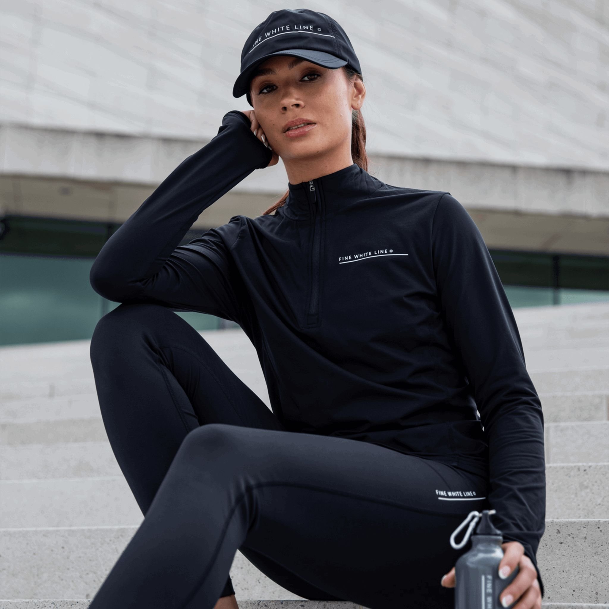 Fine White Line Fine White Line Women's Orbit 1/4 Zip Jacket in Black - 2