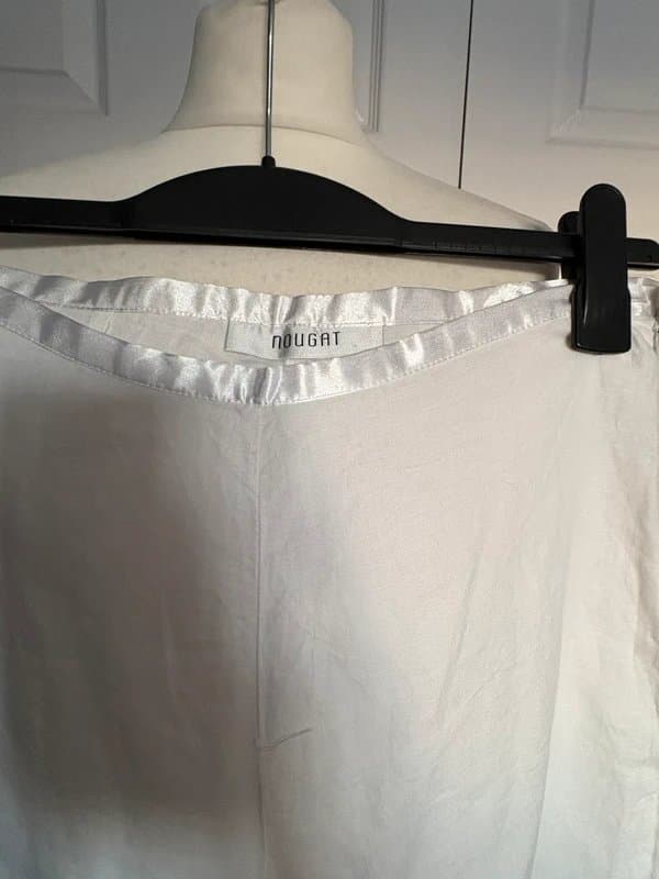Nougat Vintage Nougat White Linen Trousers UK 8/10 Wide Leg Summer Pants