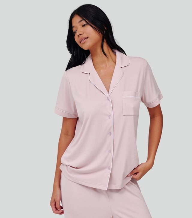 Loungeable Women's Pink Short Sleeve Top and Trousers Pyjama Set Loungeable New Look - 3