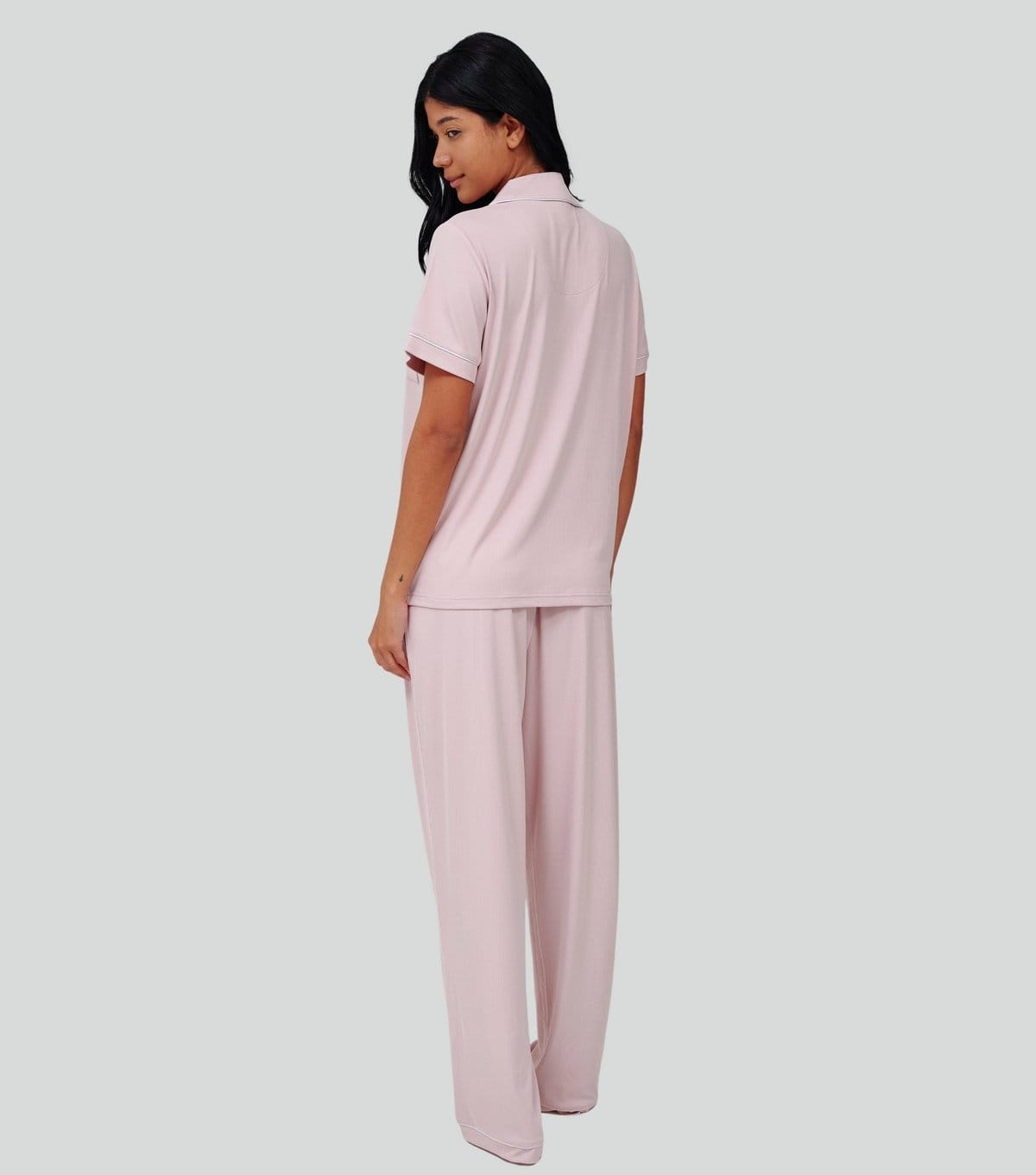 Loungeable Women's Pink Short Sleeve Top and Trousers Pyjama Set Loungeable New Look - 4