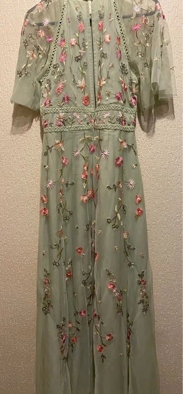 ASOS Design Sage Blossom Embroidered Maxi Dress