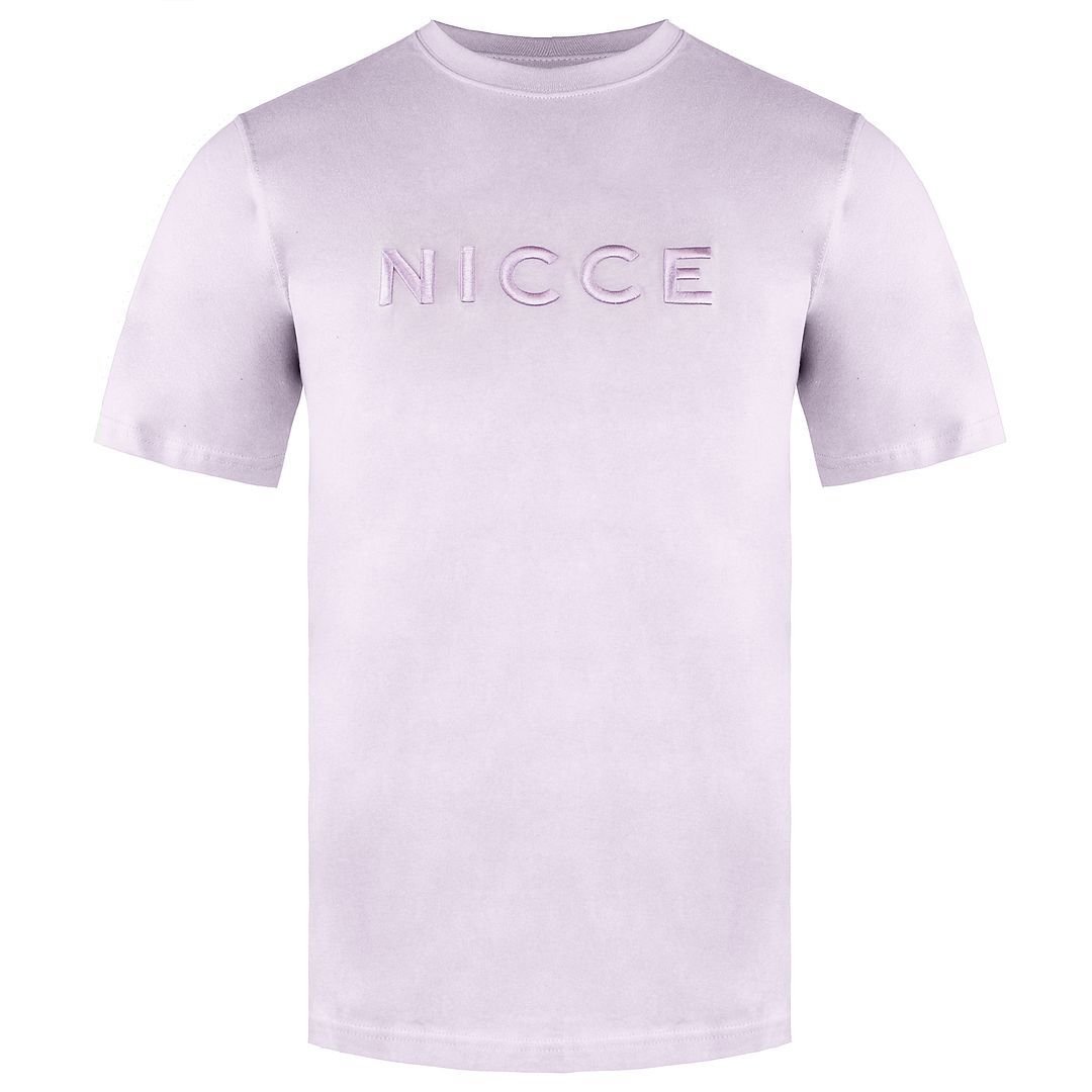 Nicce Nicce Men's Short Sleeve Crew Neck Light Pink Cotton Mercury T-Shirt - 2