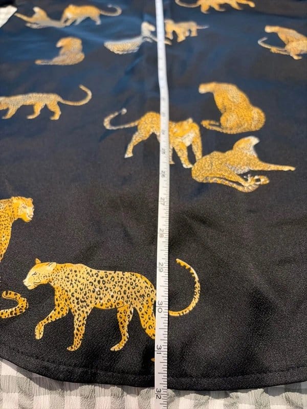New Look Black Leopard Print Longline Shirt Size 10