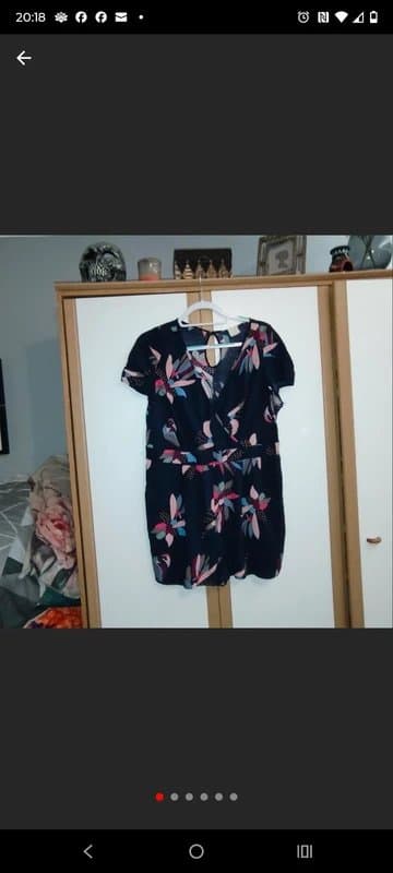 g:21 ladies g:21 George navy size 20 playsuit floral wrap bust plunge summer sexy multicoloured