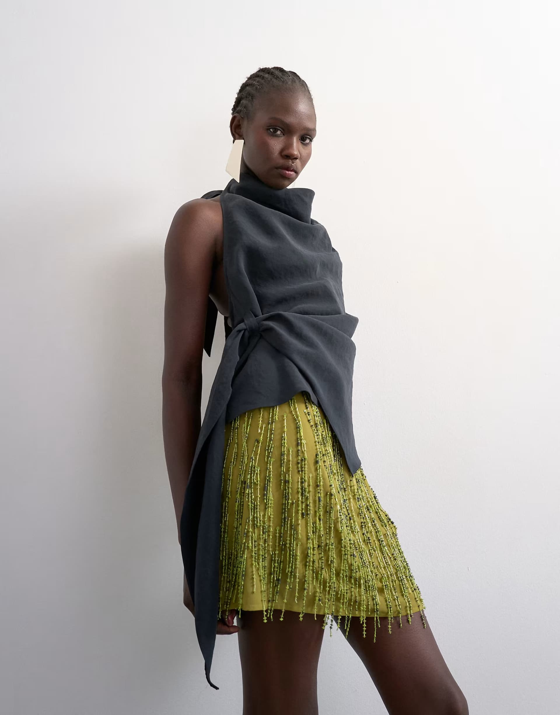 ASOS ASOS Beaded Mini Skirt in Green