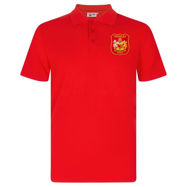 fan originals fan originals Men's Adults Manchester Crest Retro Polo Shirt in Scarlet - 2