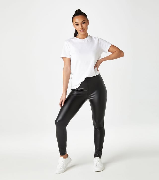Urban Bliss Women's Black Leather-Look Leggings Urban Bliss New Look - 2