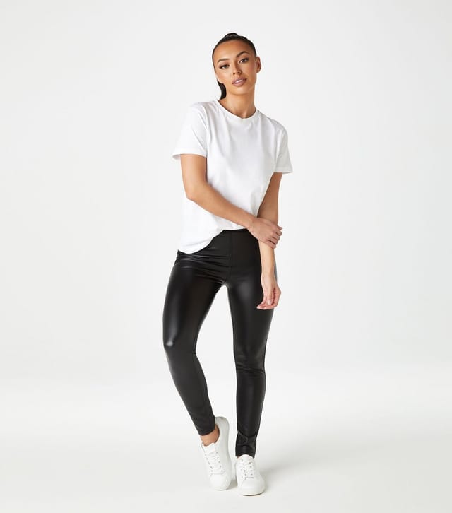 Urban Bliss Women's Black Leather-Look Leggings Urban Bliss New Look - 3