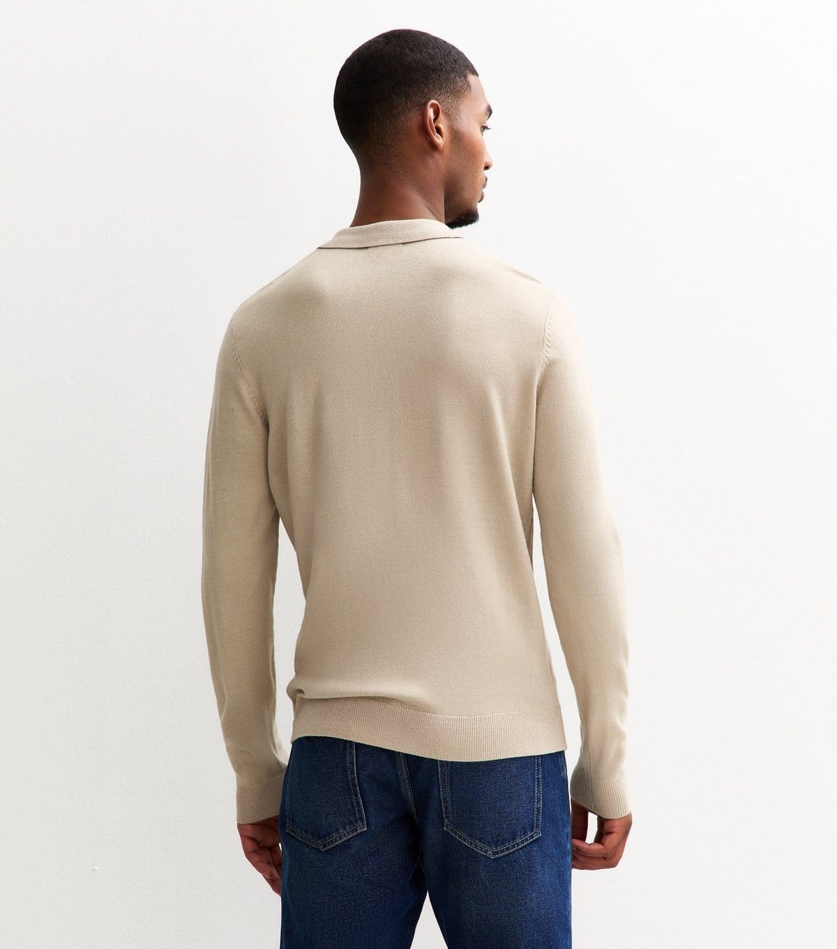 New Look Men's Tan Regular Long Sleeve Polo Top New Look - 4