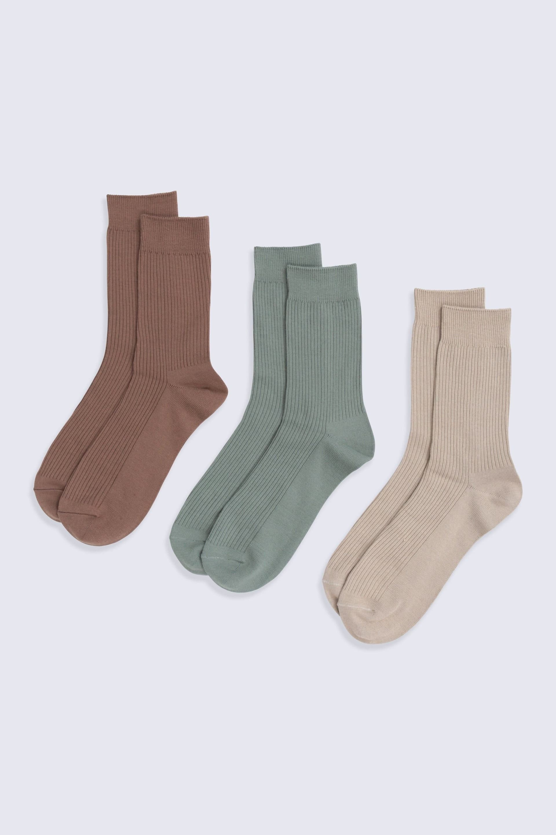Animal Animal Men's 3 Pack Ribbed Socks in Medium Beige