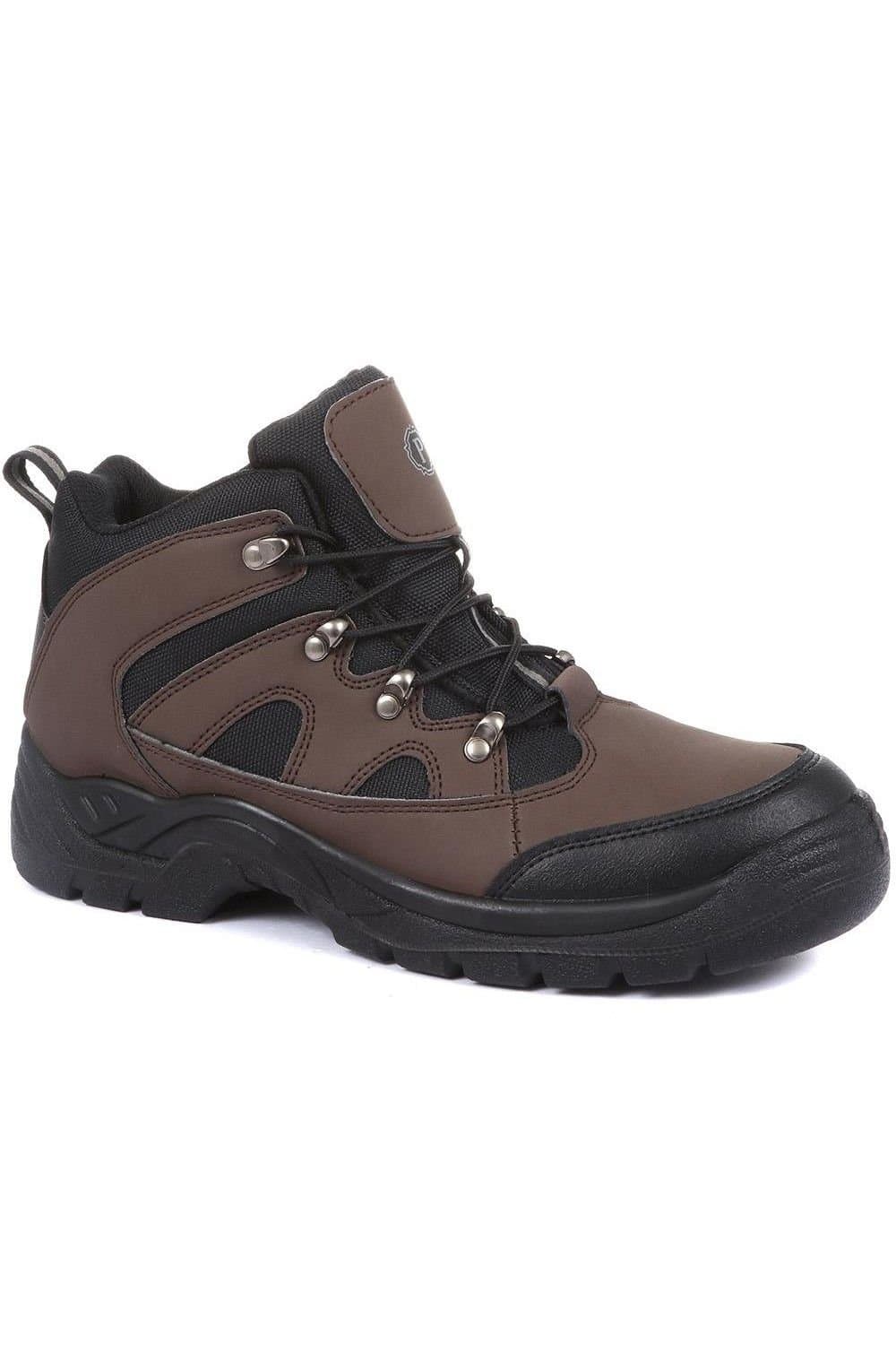 Pavers Pavers Men's Safety Toe Cap Boots in Dark Brown