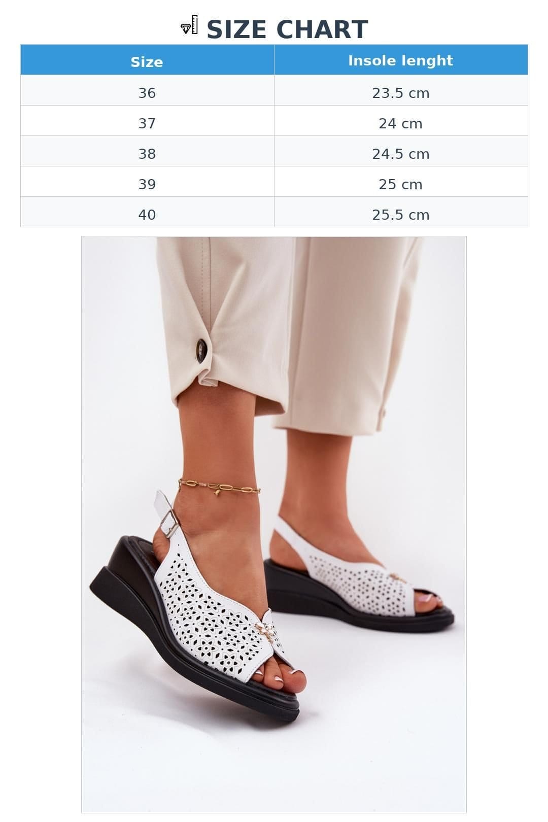 Love Lace Love Lace Women's Natural Lace Up Wedge Sandals with Buckle Comfort in White - 4