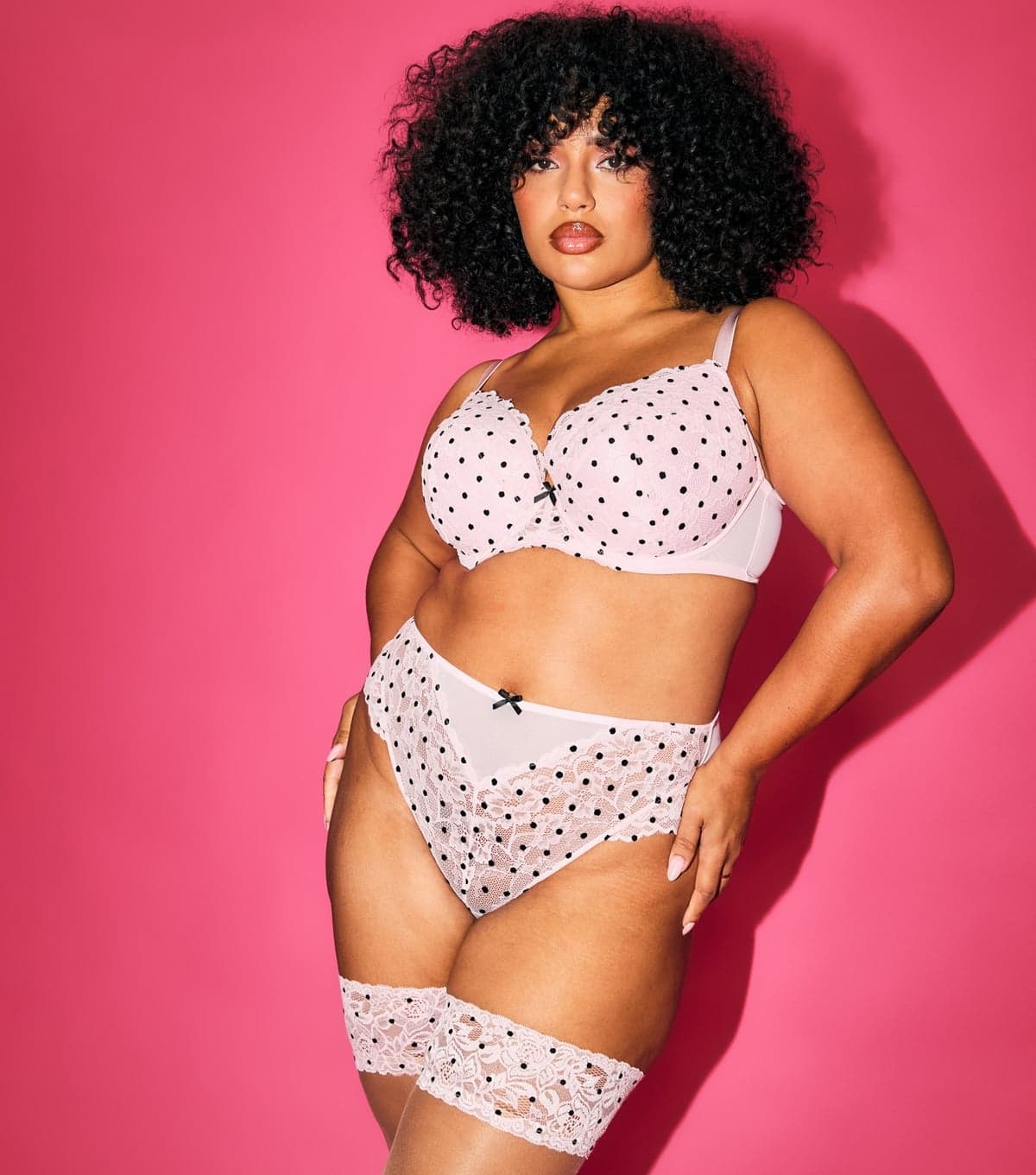 Ann Summers Women's Light Pink Spotty Lace Brazilian Briefs Ann Summers New Look