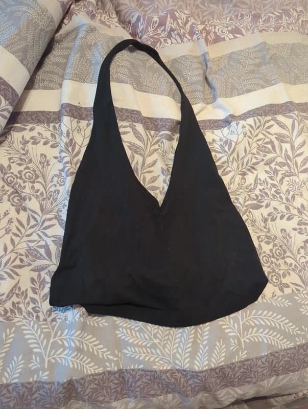 ASOS Black halter neck crop top