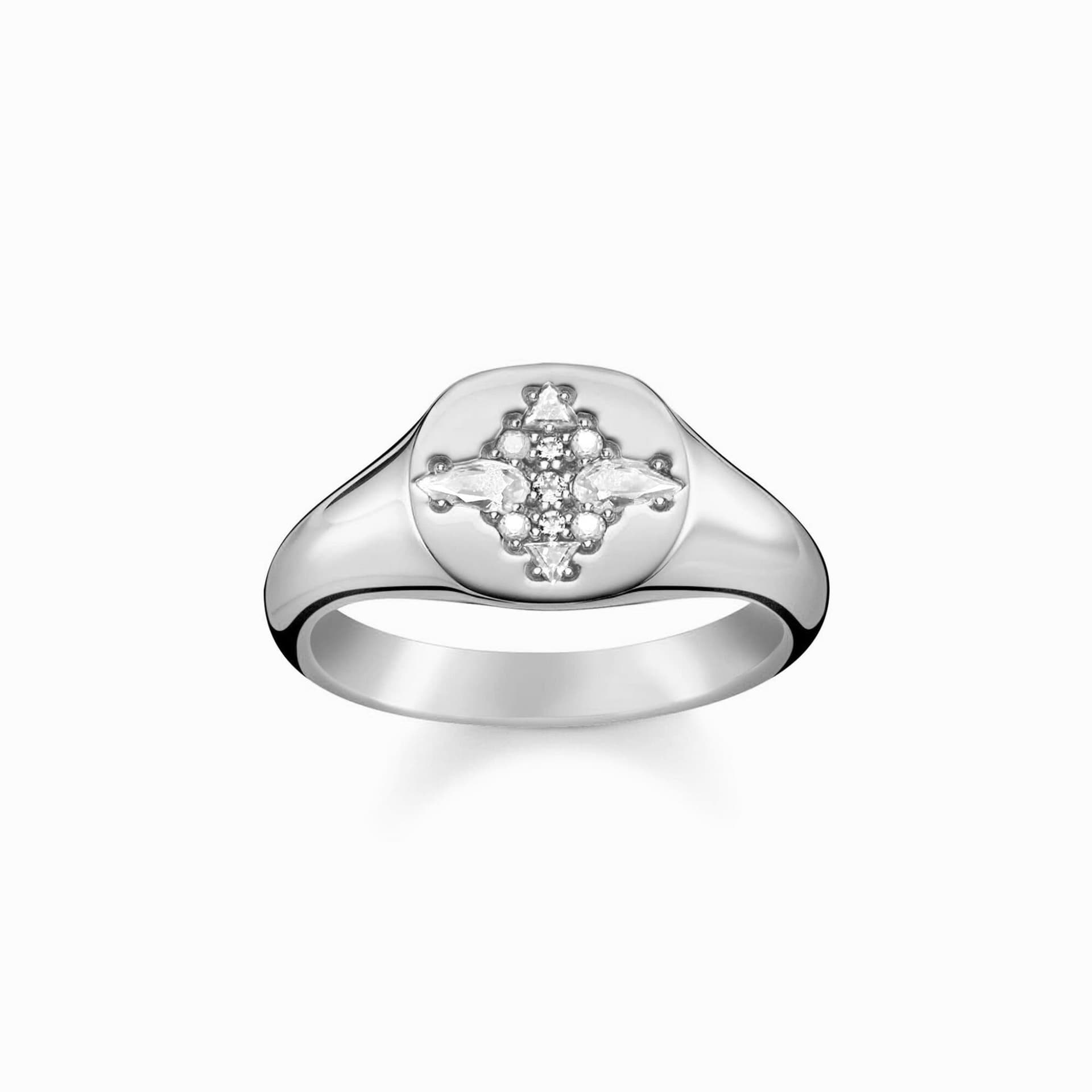 Gold Trip Gold Trip Women's Star Signet Ring in Silver
