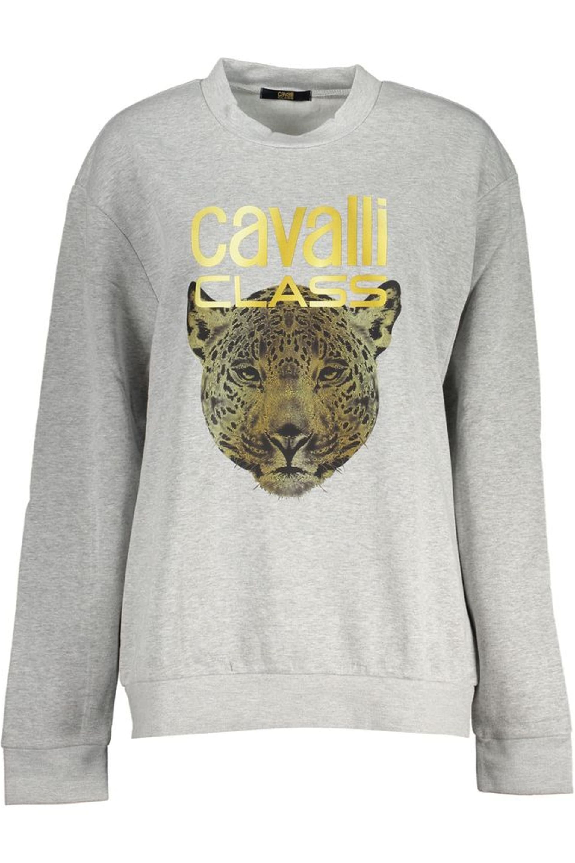 Cavalli Class Cavalli Class Women's Jaguar Sweatshirt Relaxed Fit in Light Grey