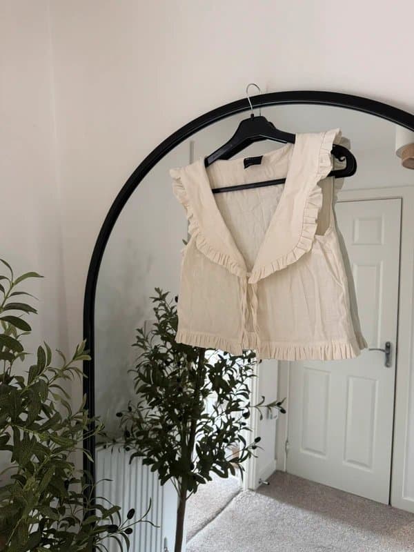 ASOS ASOS white linen look frill collar waistcoat