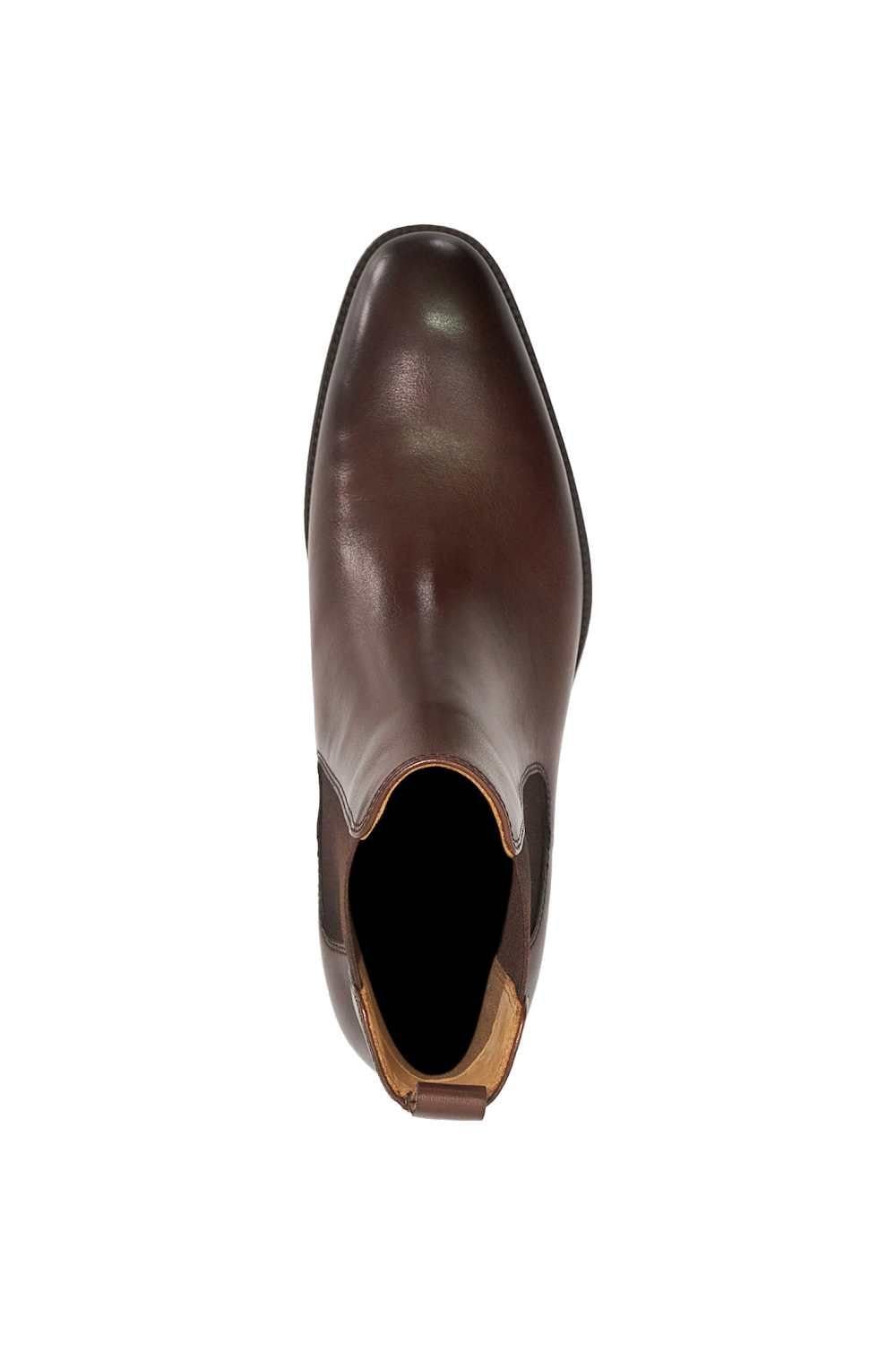 Dune London Dune London Men's Wide Fit 'Matchin' Leather Chelsea Boots in Brown - 4