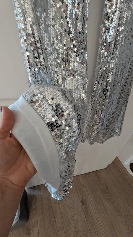 Boohoo Silver Sequin Flared Trousers 🩶