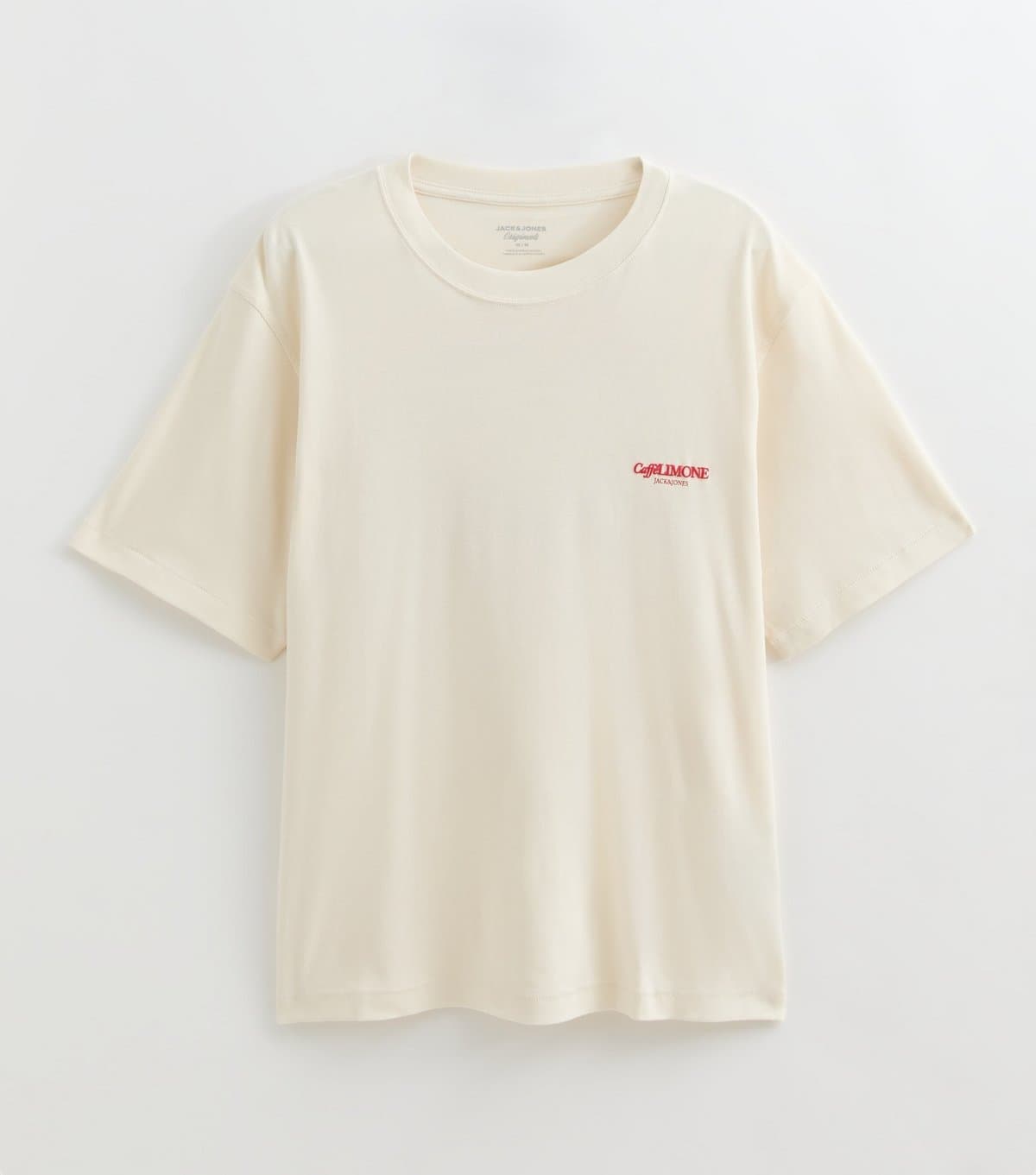 jack & jones Men's Cream Fruit Print T-Shirt Jack & Jones New Look