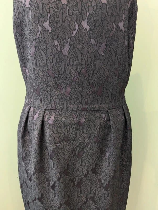 Next Next Black Aubergine Lace Jacquard Shift Dress Size 10 Tall