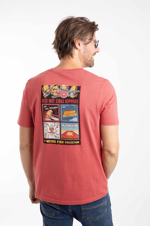Weird Fish Weird Fish Men's Chili Kippers Artist T-Shirt in Light Red - 3