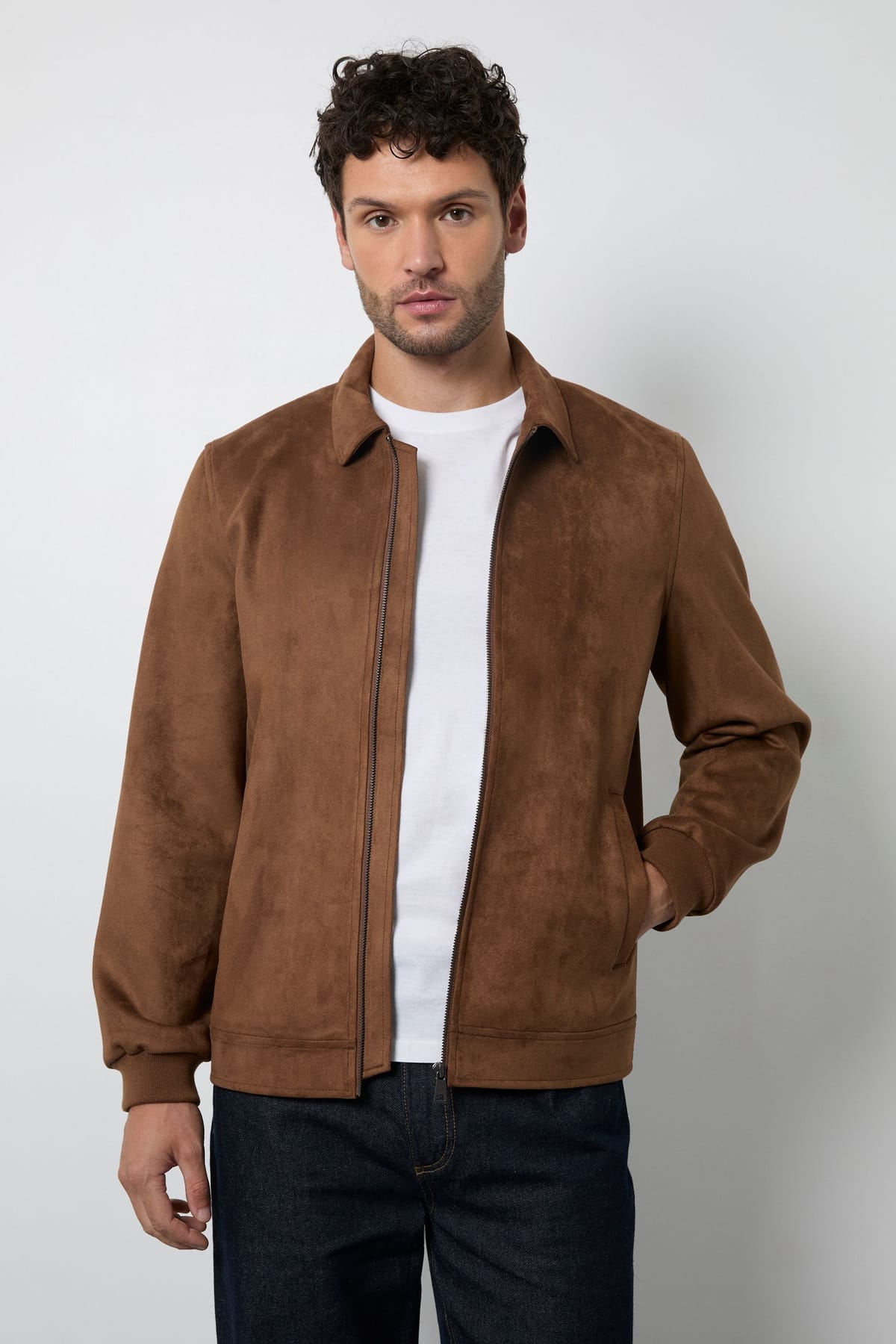 Burton Burton Men's Tan Faux Suede Jacket - 1
