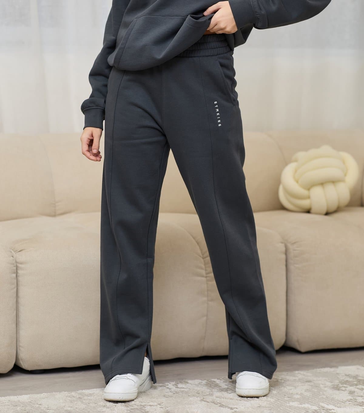 Gym King Women's Dark Grey Shadow Straight Leg Joggers Gym King New Look