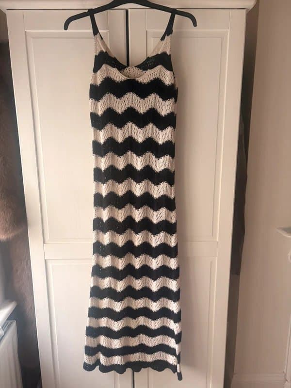 New Look Striped crochet knit dress