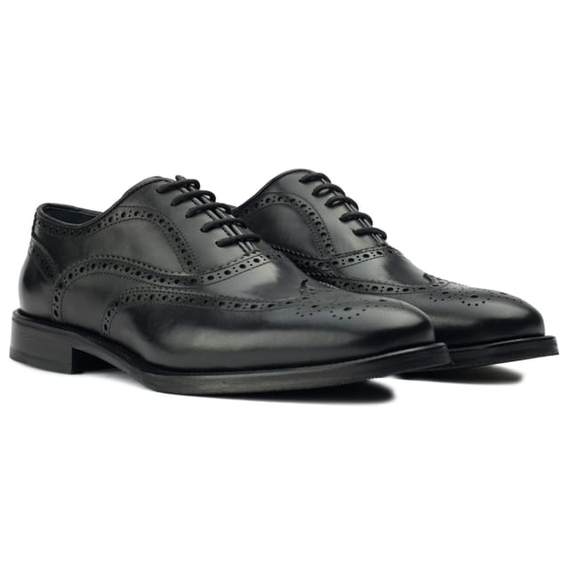 SOLE SOLE Men's Elcho Brogue Shoes in Black - 2