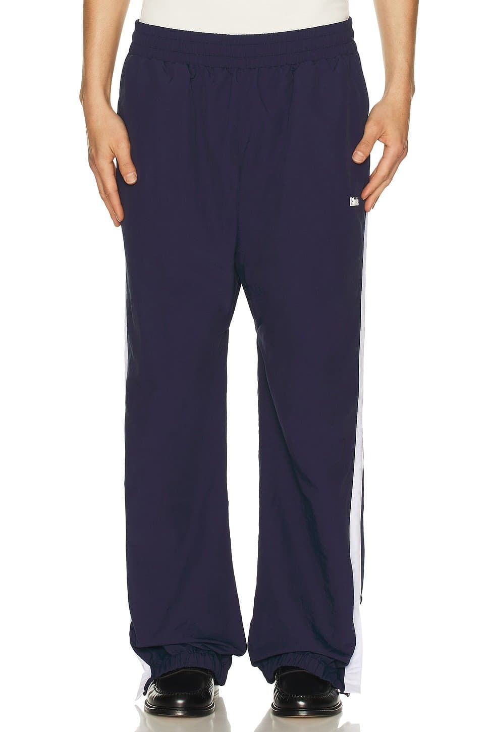revolve Rhude Navy & White Cuffed Hampton Track Pants