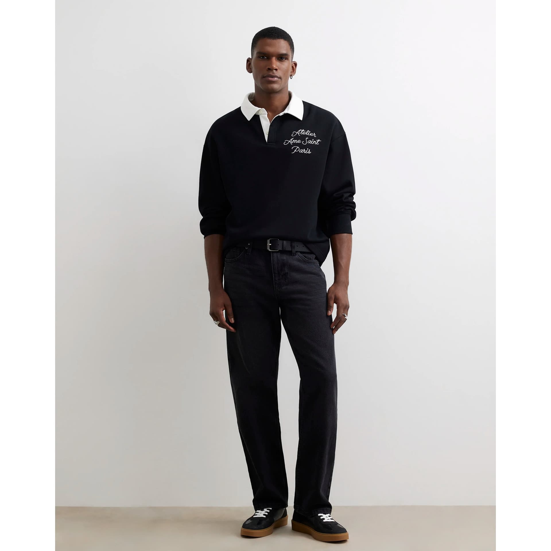 River Island Mens River Island Black Loose Fit Jeans