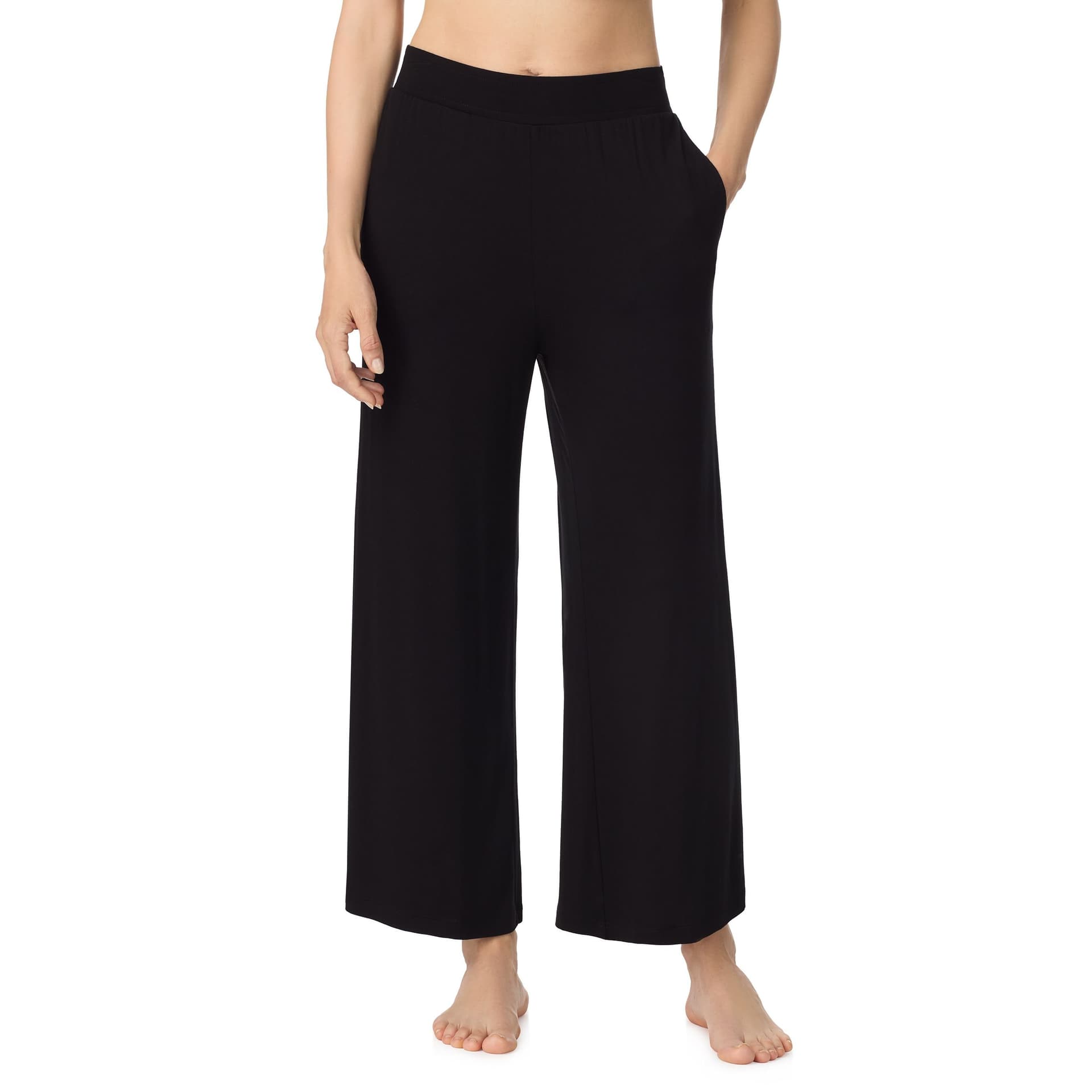 DKNY DKNY Women's Ankle length cropped separate sleep pant with pockets in black