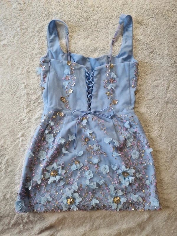 Oh Polly Embellished blue dress