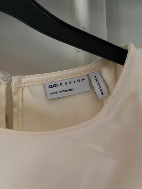 ASOS Asos design satin cream top blouse