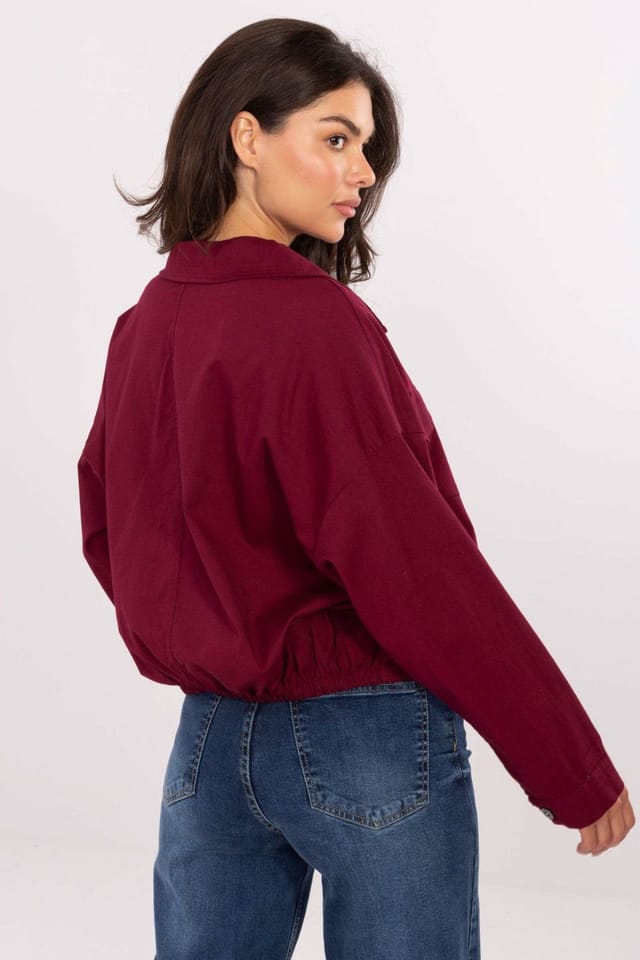 Love Lace Love Lace Women's Cotton Elastane Long Sleeve Casual Shirt Pockets in Red - 3