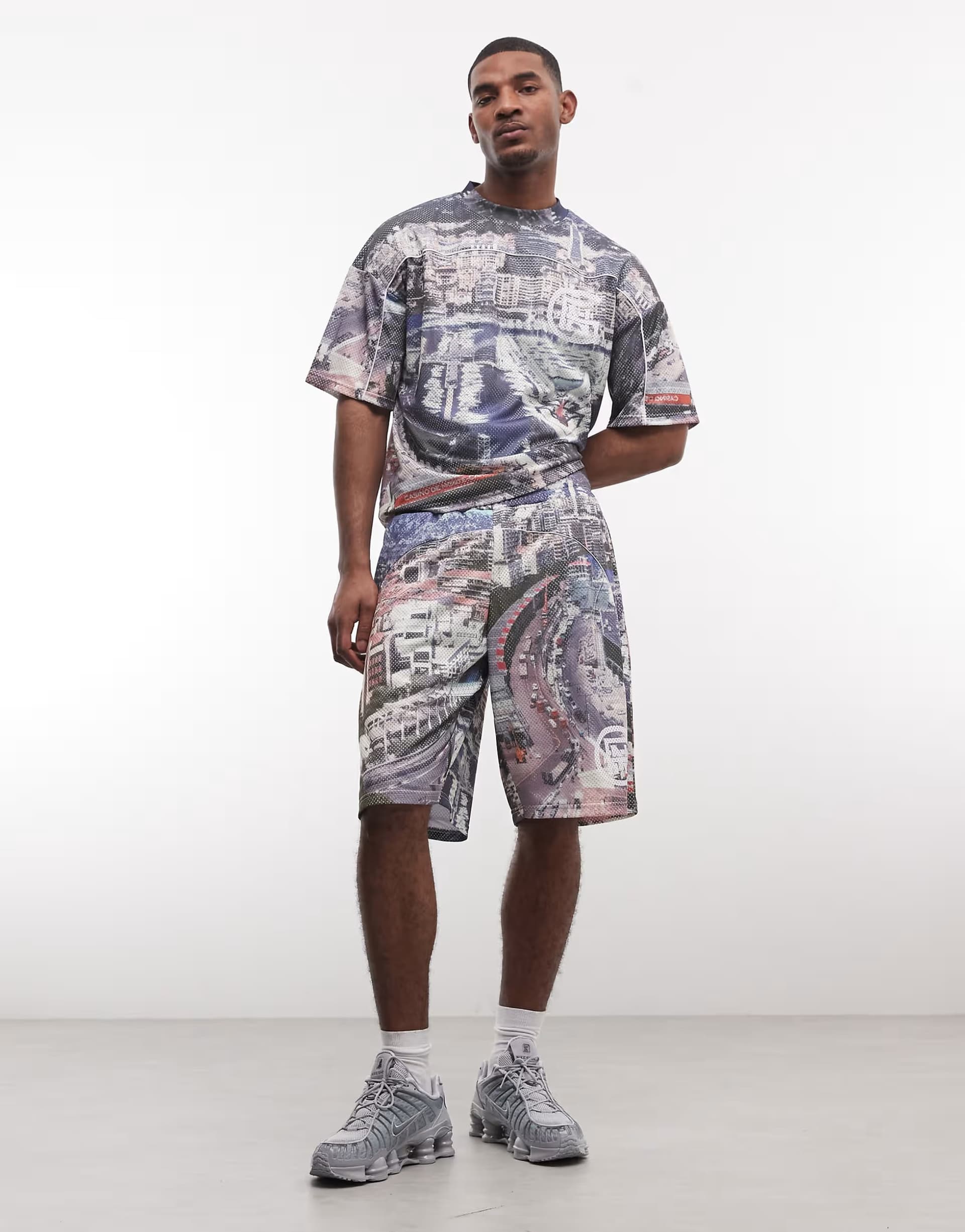 ASOS Good For Nothing co-ord jersey shorts with all over city print