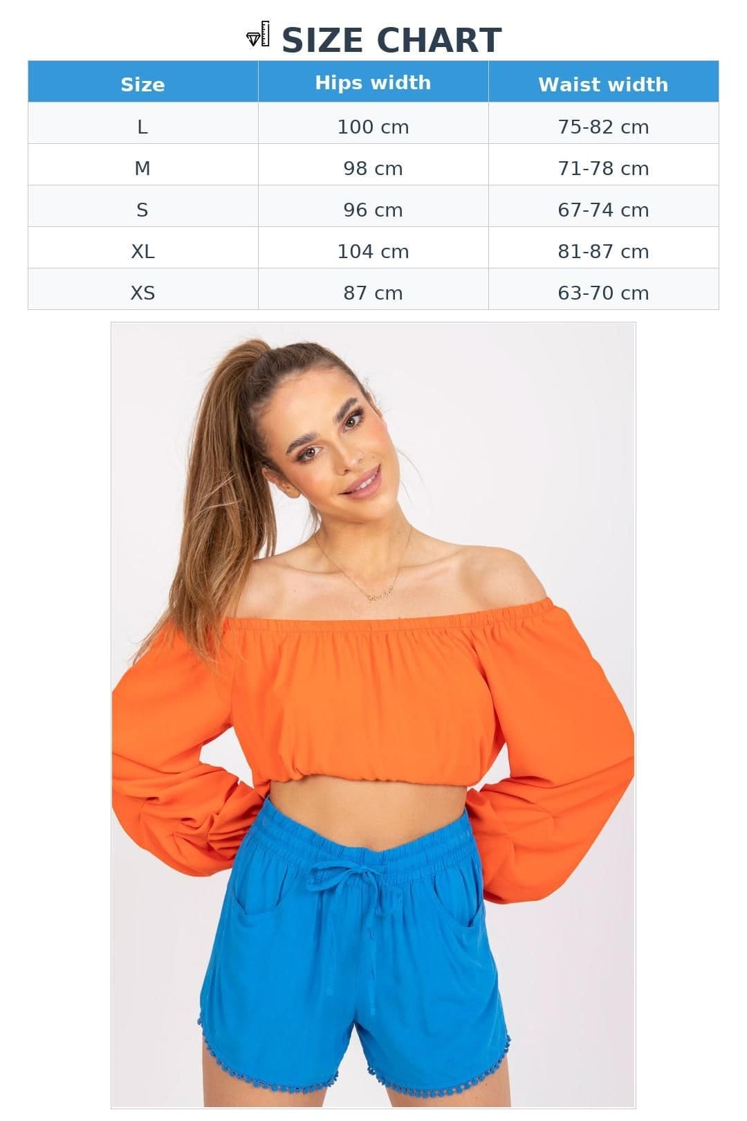 Love Lace Love Lace Women's Elastic Waist Tie Slip Pocket Shorts in Blue - 4