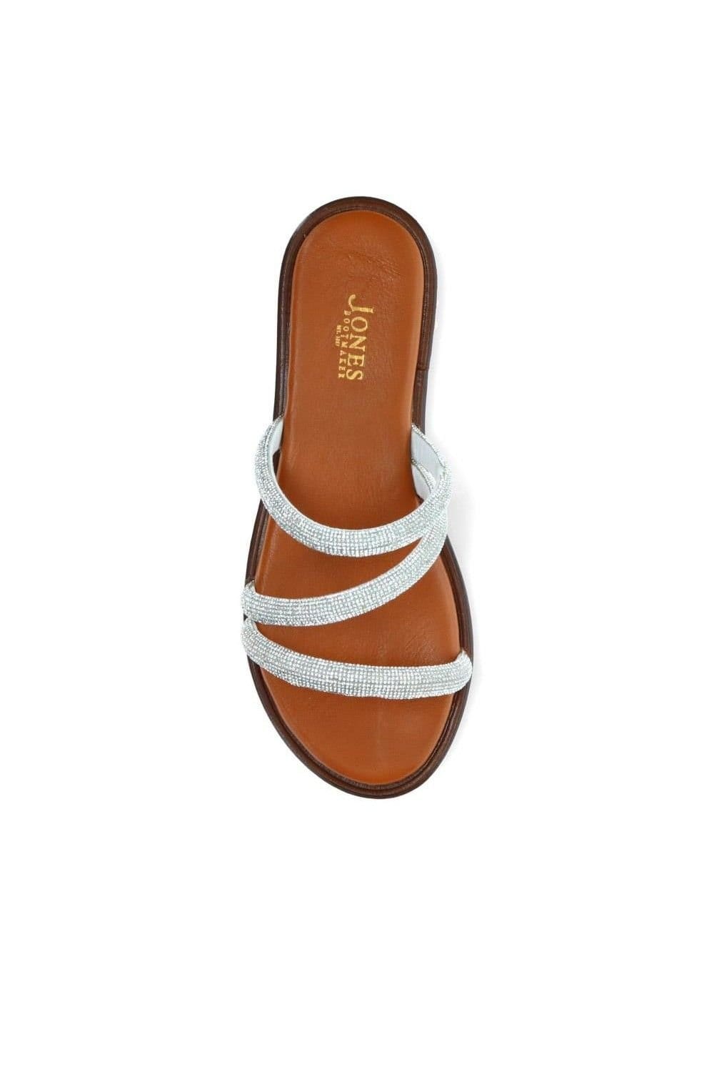 Jones Bootmaker Jones Bootmaker Women's Ghita Calf Leather Sandals in Metallic Silver - 4