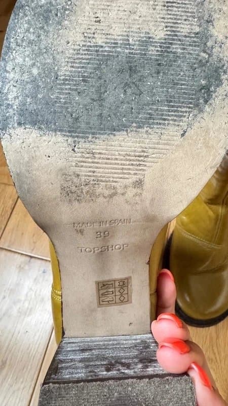 Topshop Topshop Olive Green Leather Square Toe Boots