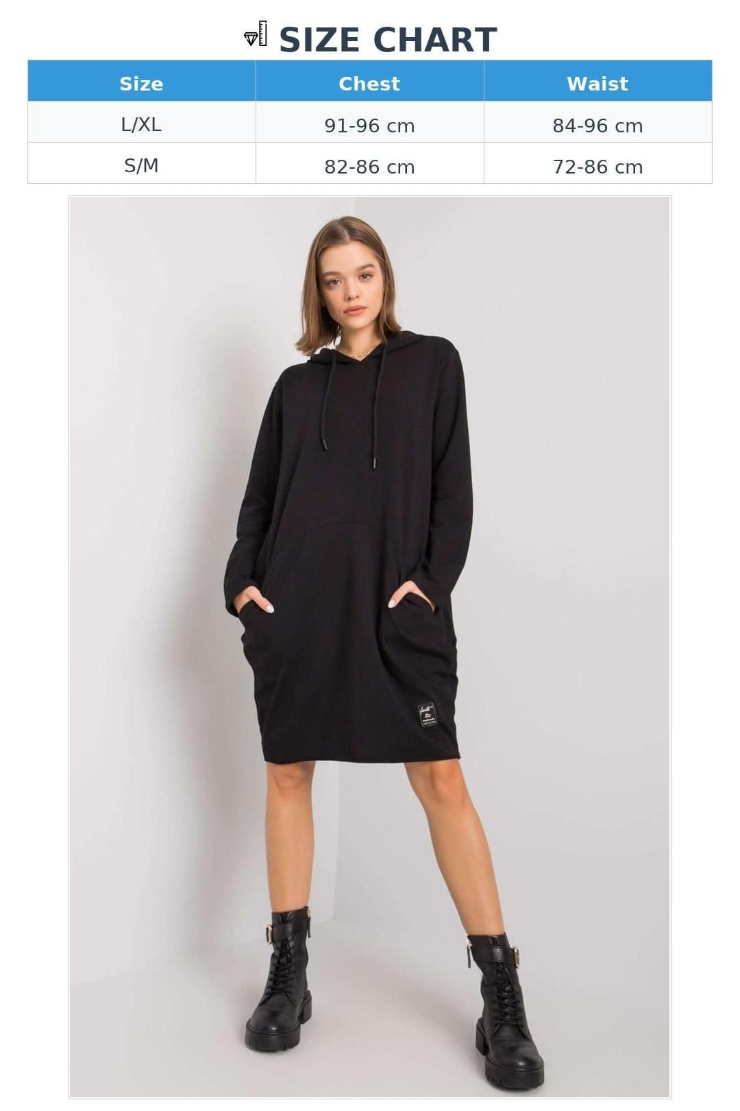 Love Lace Love Lace Women's Black Hooded Long Sleeve Sweatshirt Dress - 4