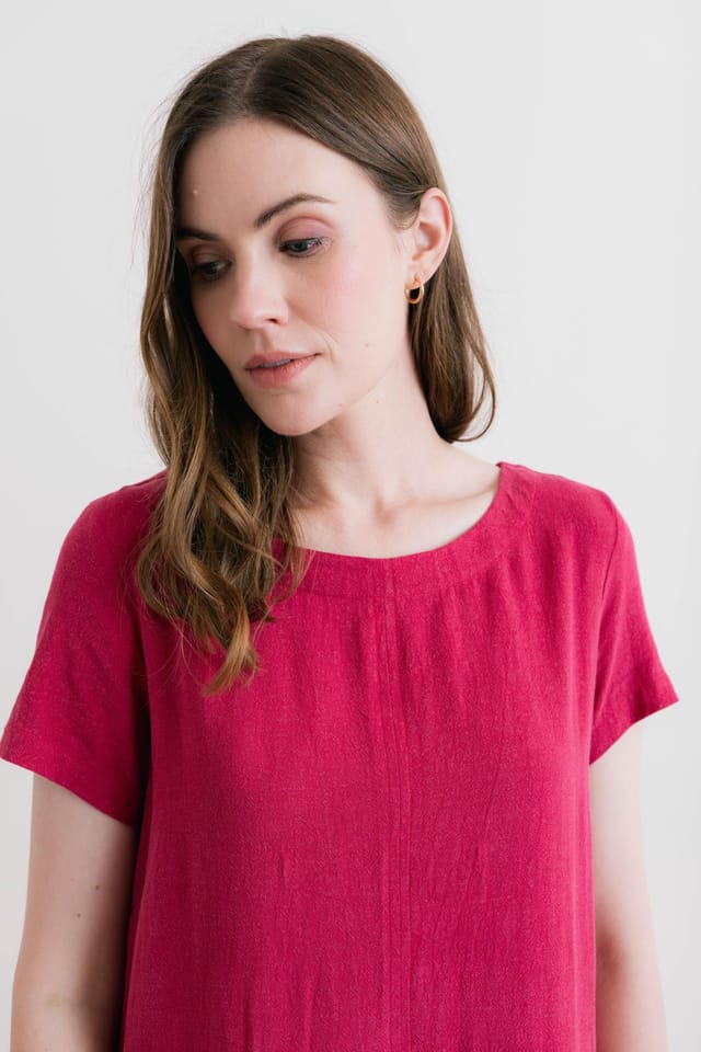 Lily & Me Lily & Me Women's Summer Breeze Linen Blend Dress in Pink - 3